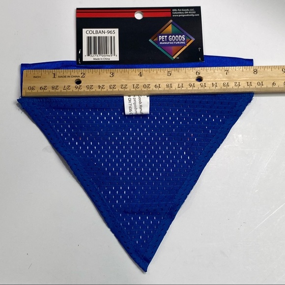 Dog Collar Bandana “TOP DOG” in blue - slips over dog collar New - Picture 3 of 4